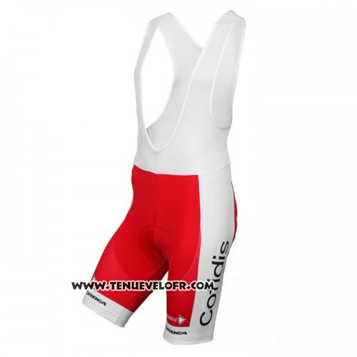 2016 Maillot Ciclismo Cofidis Rouge et Blanc Manches Courtes et Cuissard